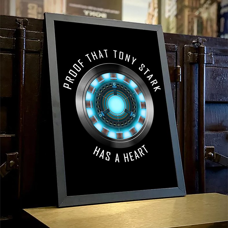 Quadro Com Moldura Proof That Tony Stark Has A Heart Prova De Que Tony Tem Um Coração Iron Man Homem De Fer - 33x46 - EV