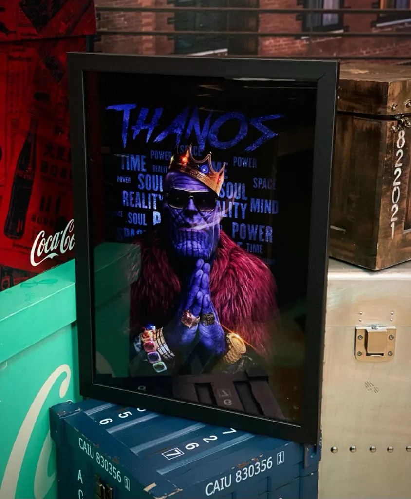 Quadro com Moldura: Thanos Gângster Marvel - 46x33