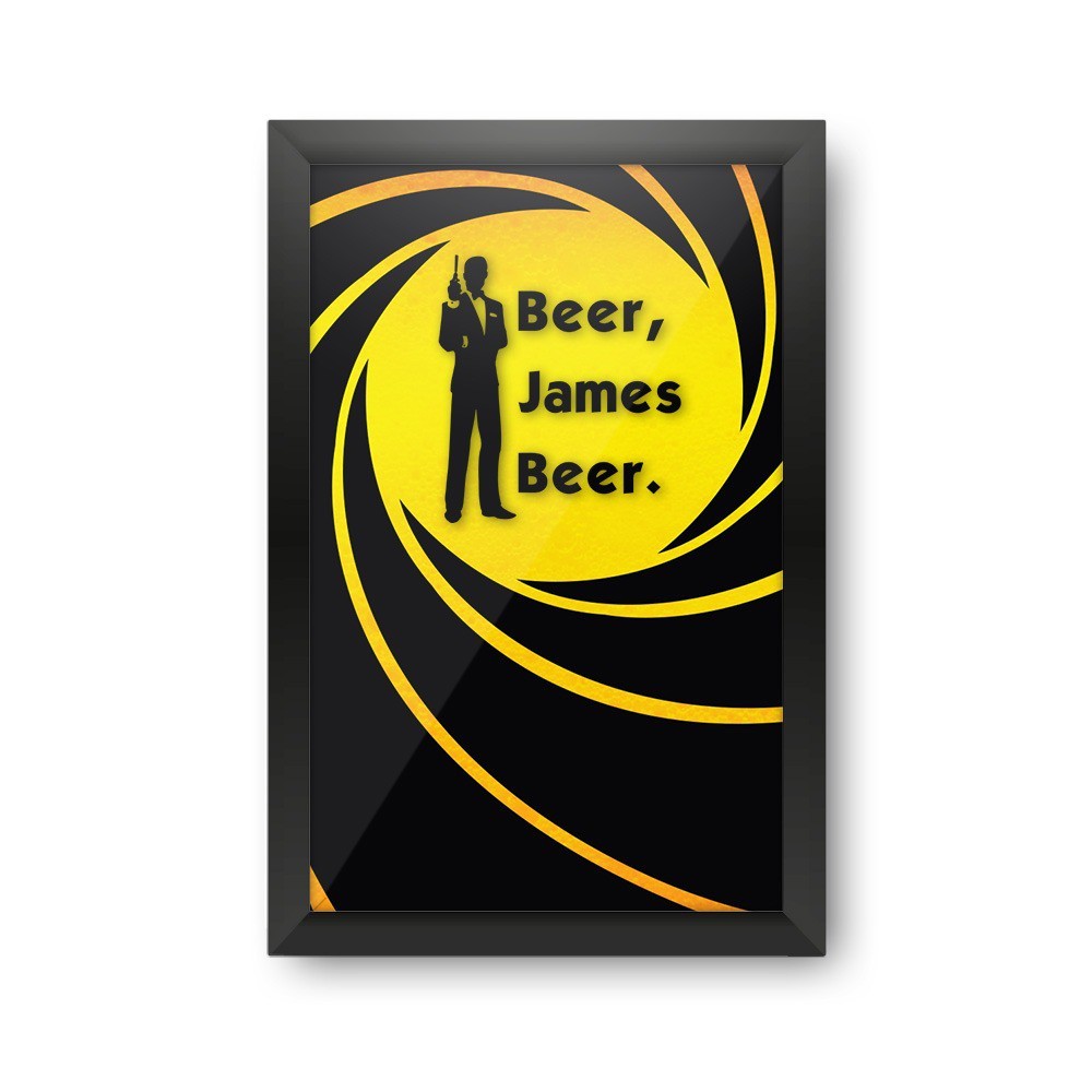 Quadro Porta Tampinha "Beer James Beer": 007 - EV