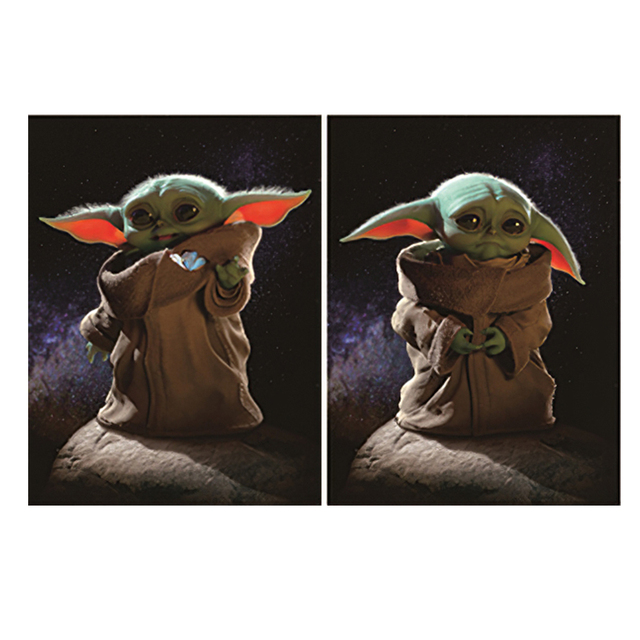 Quadro Poster 3D Lenticular Grogu The Child Baby Yoda: O Mandaloriano The Mandalorian Star Wars 40x30 Sem Moldura