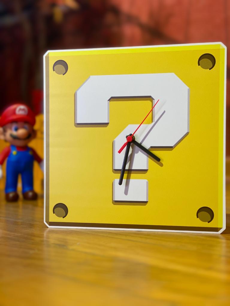 Relógio de Parede Bloco Interrogação: Super Mario Bros.