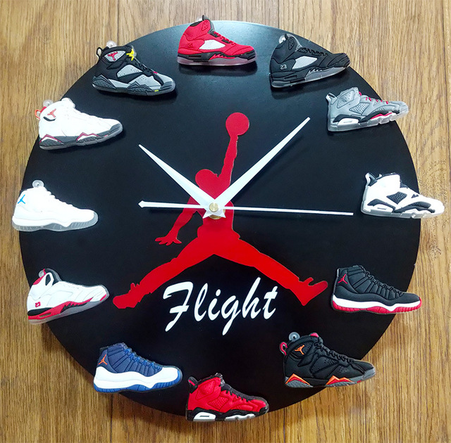 Relógio de Parede Magnético Tênis Jordan Variados: Michael Jordan NBA Preto Flight - MKP
