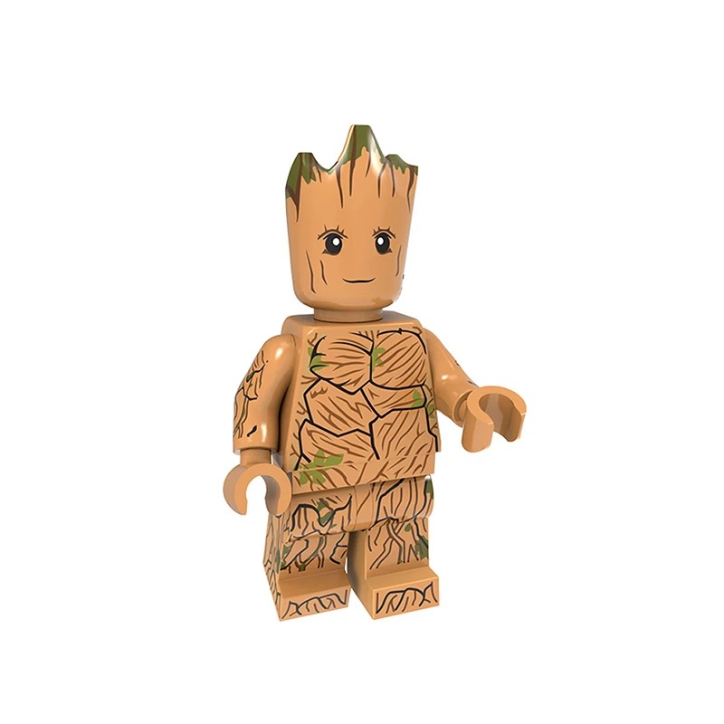 Réplica Bloco de Montar Personagem Groot Guardiões da Galaxia: Filme Marvel Peças Estilo Lego - MKP