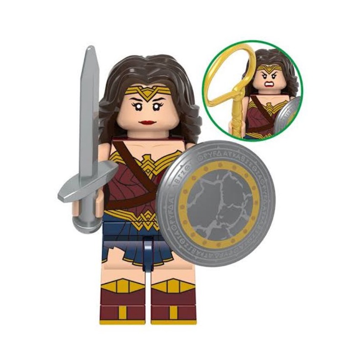 Réplica Bloco de Montar Personagem Mulher Maravilha Filme Liga da Justiça: Justice League DC Peças Estilo Lego - MKP
