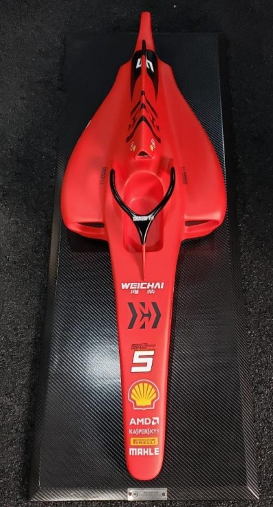 Replica Cockpit Ferrari SF90 2019 Carro Nº 5 Formula 1 F1: Sebastian Vettel Quadro com Base 4D - CD