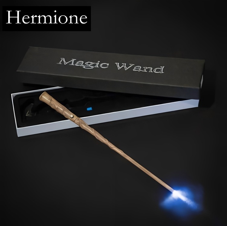 Réplica Varinha Hermione Granger: Harry Potter Com LED Efeito Luz Light Up - MKP