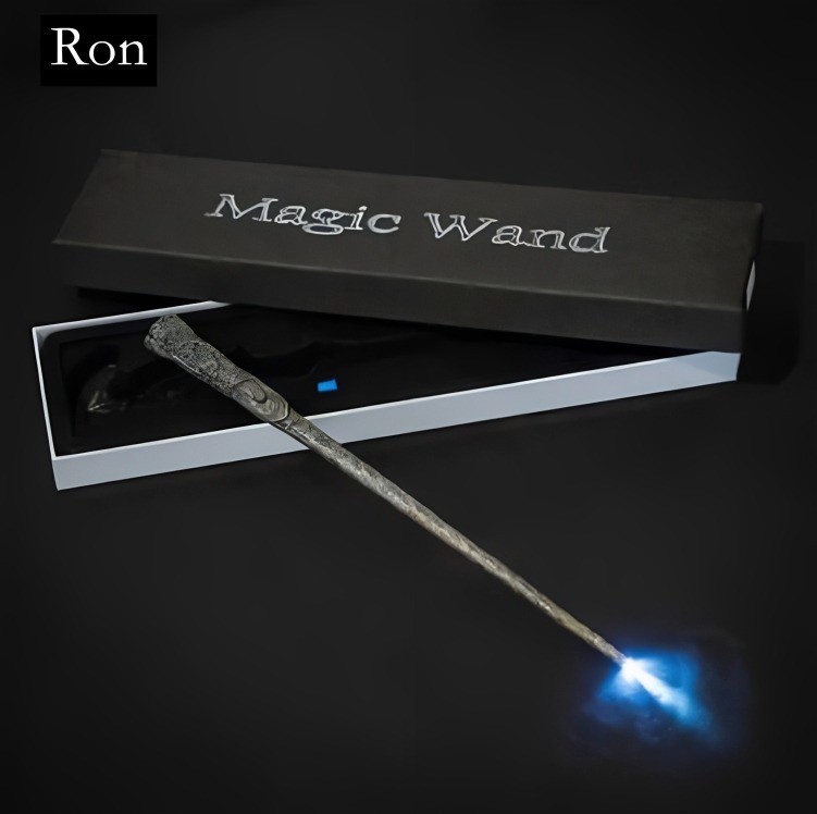 Réplica Varinha Ron Wesley: Harry Potter Com LED Efeito Luz Light Up - MKP