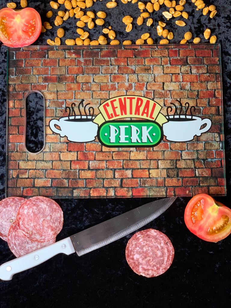 Tábua de Carne de Vidro Central Perk: Friends - (35x25cm)