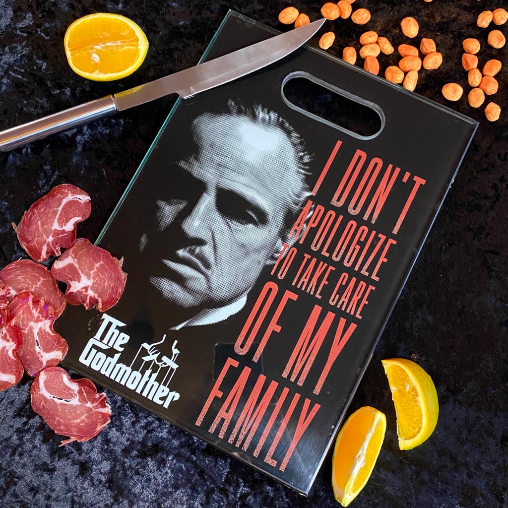 Tábua de Carne de Vidro Don Corleone O Poderoso Chefão (The Godfather) - (35x25cm)