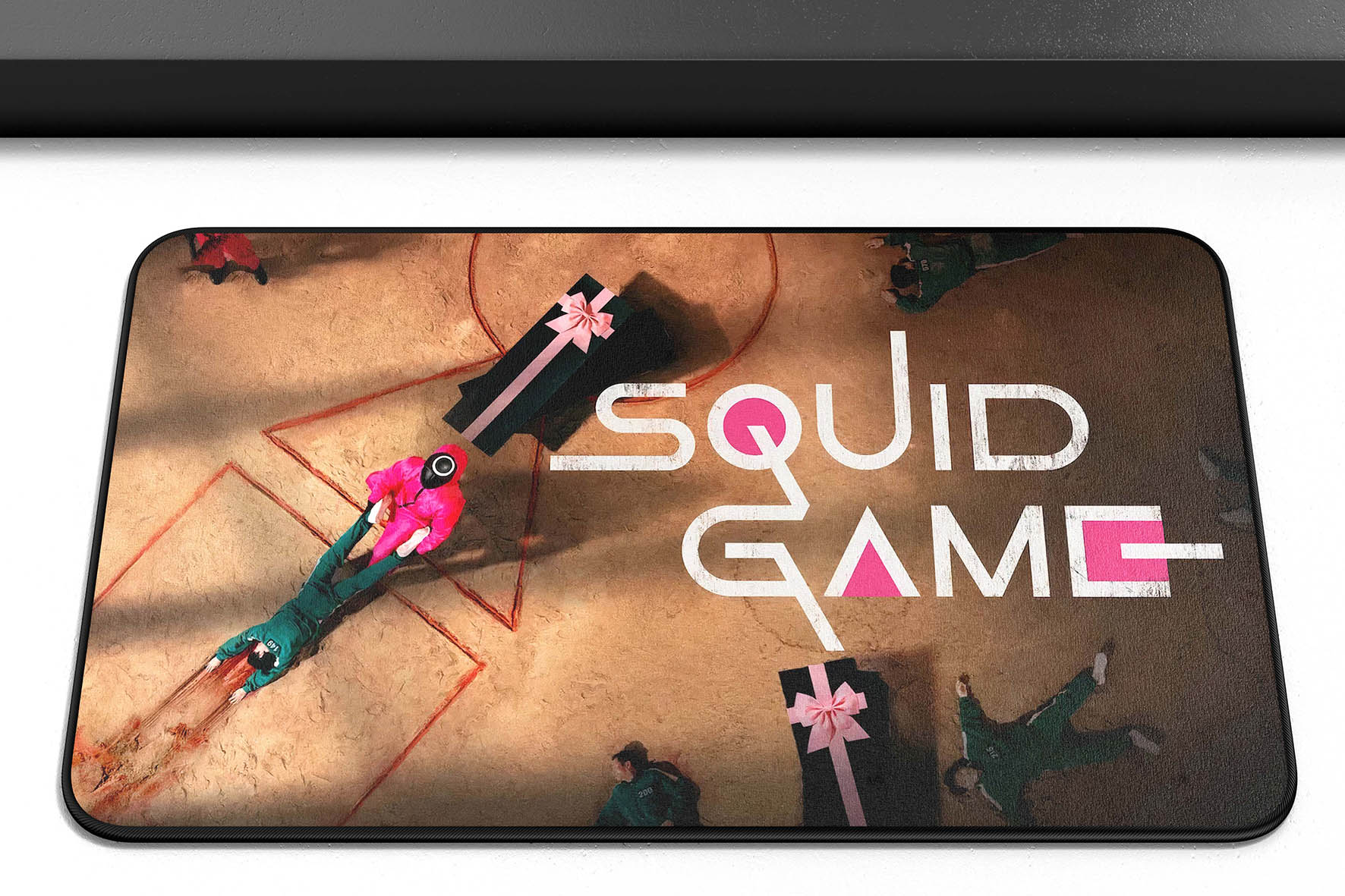 Tapete Capacho Poliéster Round 6 Squid Game Poster Símbolos Netflix - EV