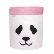 Cesto Organizador Para Brinquedos Panda Cru com Rosê