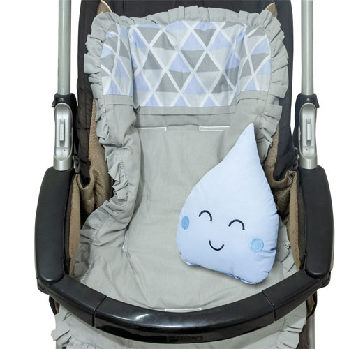 Capa de Carrinho com Almofadinha Losango Azul  - Toca do Bebê
