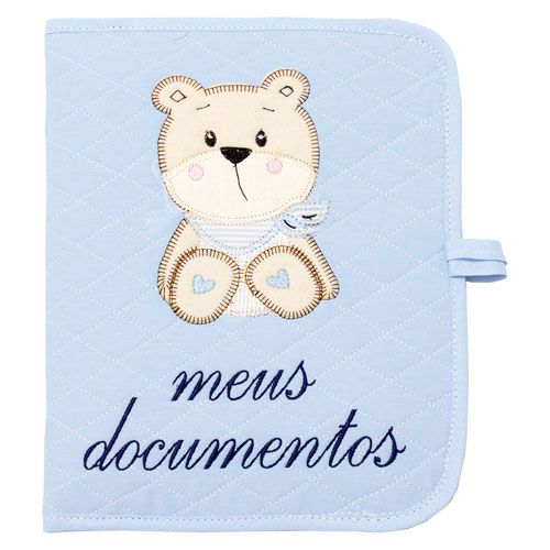 Porta Documento Urso Azul  - Toca do Bebê
