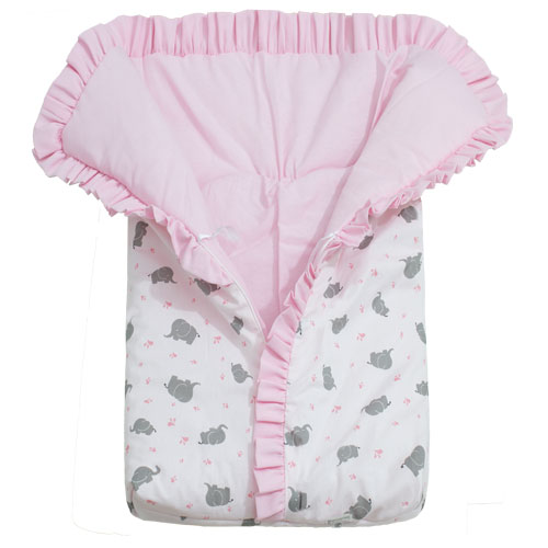 Saco de Dormir Elefantinho Rosa - Toca do Bebê