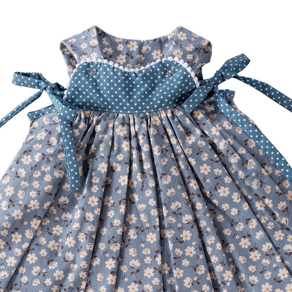 Vestido Banho de Sol Floral Azul  - Toca do Bebê