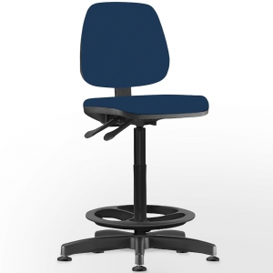 Cadeira Caixa Alta Giratória Job L02 Crepe Azul Marinho - Lyam Decor