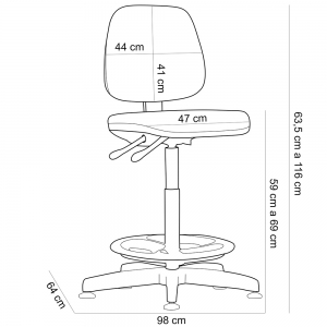 Cadeira Caixa Alta Giratória Job L02 Crepe Preto - Lyam Decor