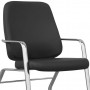 Cadeira Executiva Diretor Base Fixa Cromado Maxxer F02 Couro Ecológico Preto - Lyam Decor