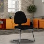 Cadeira Para Escritório Sky L02 Fixa Crepe Preto - Lyam Decor