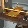 Cuba de Apoio Para Banheiro Quadrada C01 Lux Amarelo - Lyam Decor
