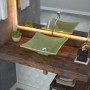 Cuba de Apoio Para Banheiro Quadrada C01 Lux L34 Verde Acqua - Lyam Decor