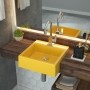 Cuba de Semi Encaixe Quadrada C01 Para Banheiro XQ355 Amarelo - Lyam Decor