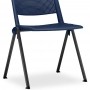 Kit 02 Cadeiras Fixa Base Preta Empilhável Up F02 Azul Marinho - Lyam Decor