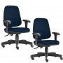 Kit 02 Cadeiras Giratórias Job L02 Diretor Executiva Crepe Azul Marinho - Lyam Decor