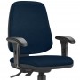 Kit 02 Cadeiras Giratórias Job L02 Diretor Executiva Crepe Azul Marinho - Lyam Decor