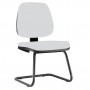 Kit 02 Cadeiras Para Escritório Job L02 Fixa Couro Sintético Branco - Lyam Decor