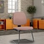Kit 02 Cadeiras Para Escritório Job L02 Fixa Suede Rosê - Lyam Decor
