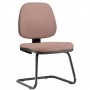 Kit 02 Cadeiras Para Escritório Job L02 Fixa Suede Rosê - Lyam Decor