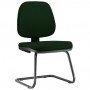Kit 02 Cadeiras Para Escritório Job L02 Fixa Crepe Verde Musgo - Lyam Decor