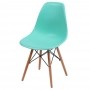 Kit 04 Cadeiras Decorativas Eiffel Charles Eames F03 Azul Claro com Pés de Madeira - Lyam Decor