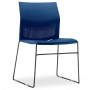 Kit 04 Cadeiras Fixa Base Preta Empilhável Connect F02 Azul Marinho - Lyam Decor