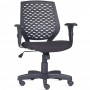 Kit Cadeira Escritório Tech Corino e Mesa Escrivaninha Industrial Soft F01 Preto Fosco - Lyam Decor