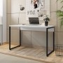 Kit Para Escritório com Cadeira Economy Mesa Industrial Soft e Gaveteiro Work F01 Branco - Lyam Decor