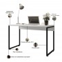 Kit Para Escritório com Cadeira Economy Mesa Industrial Soft e Gaveteiro Work F01 Branco - Lyam Decor