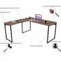 Mesa Para Escritório Home Office Estilo Industrial em L Form C01 150x150cm Nogal - Lyam Decor