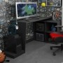 Mesa Para PC Gamer Dark BMG-03 com Cadeira Gamer EC3 ThunderX3 Preto - Lyam Decor