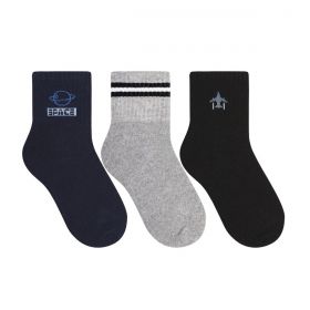 KIT com 3 pares de meias esportiva juvenil Selene