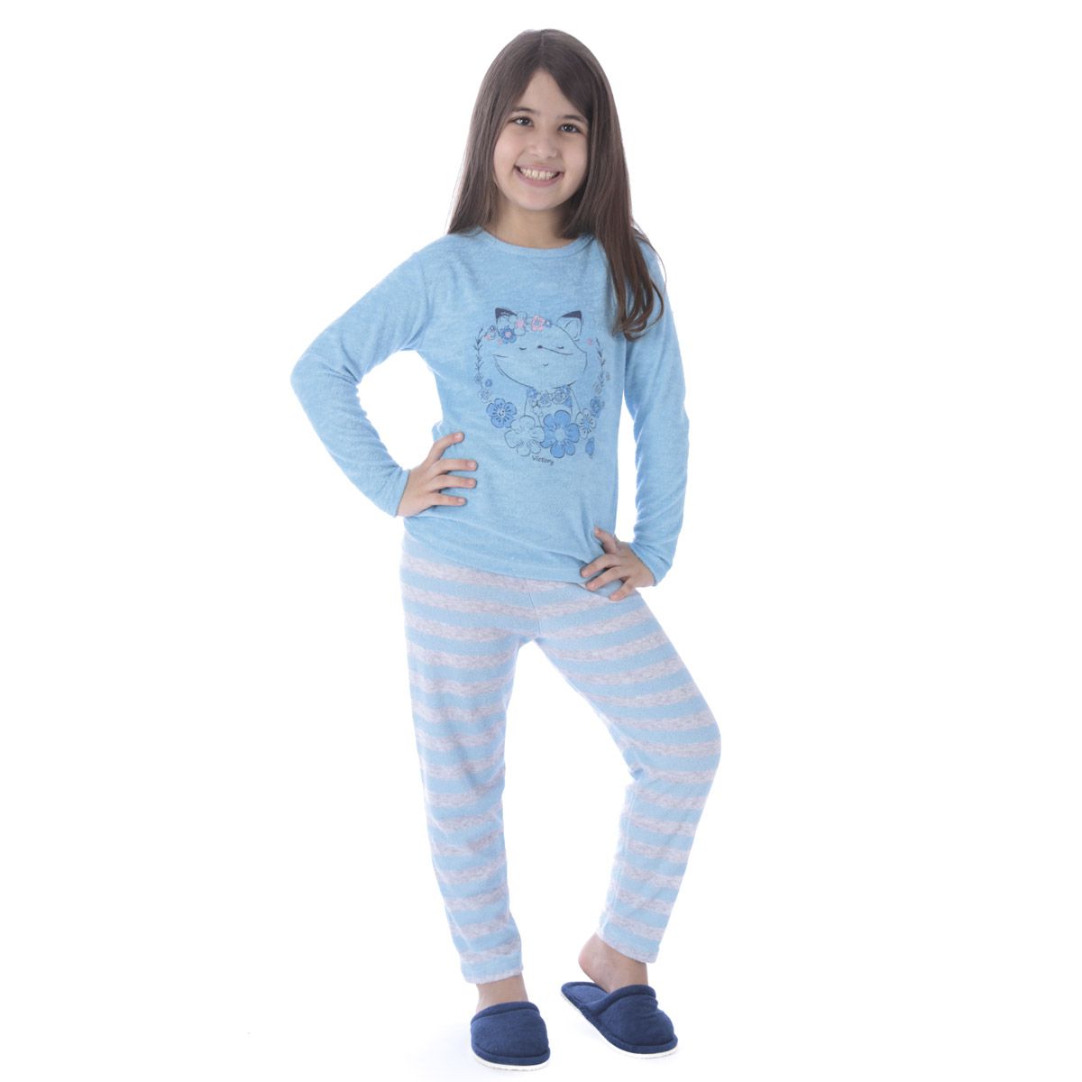 Pijama de inverno infantil para meninas LISTRADO Victory