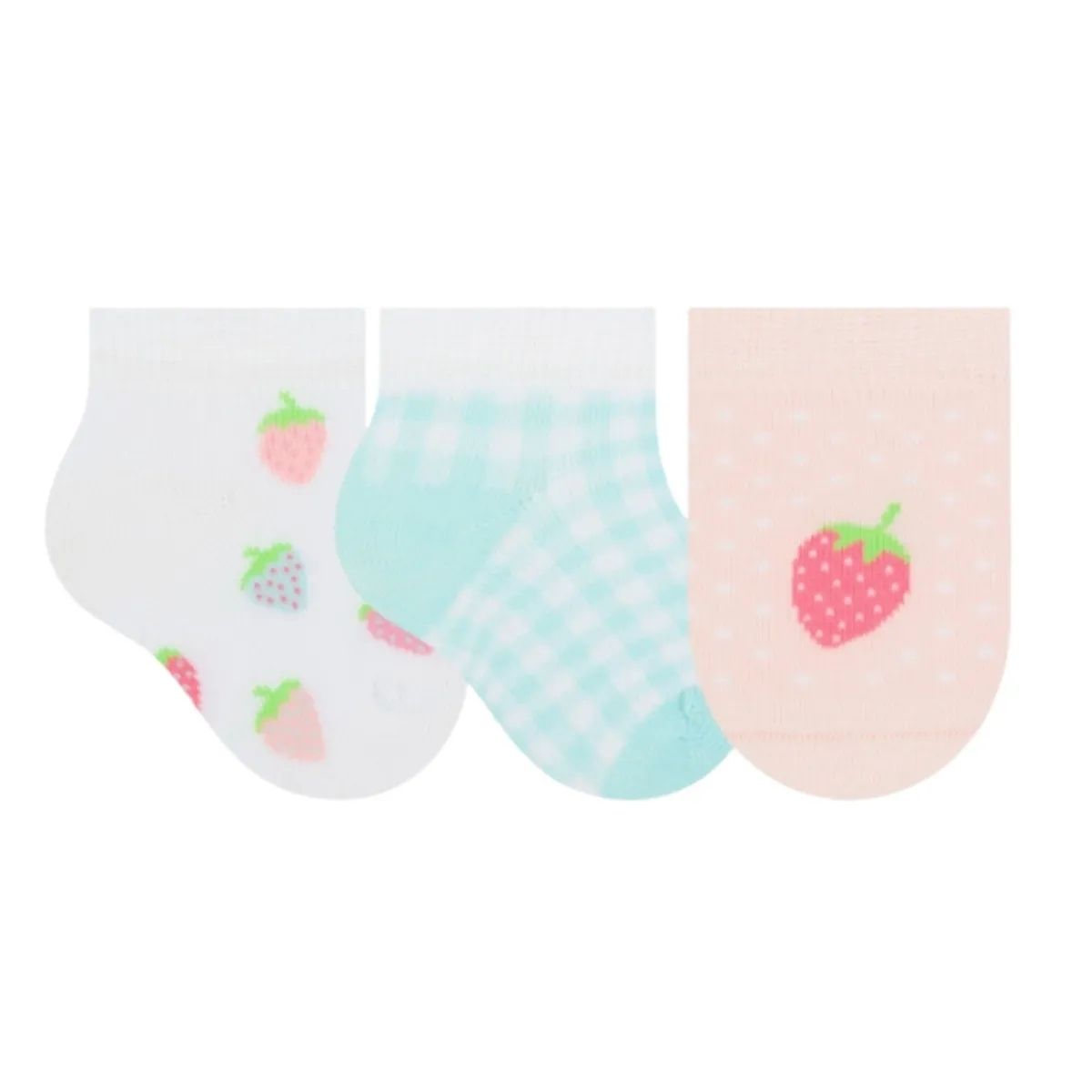 Kit C/3 pares de meias para recém nascido de menina Selene