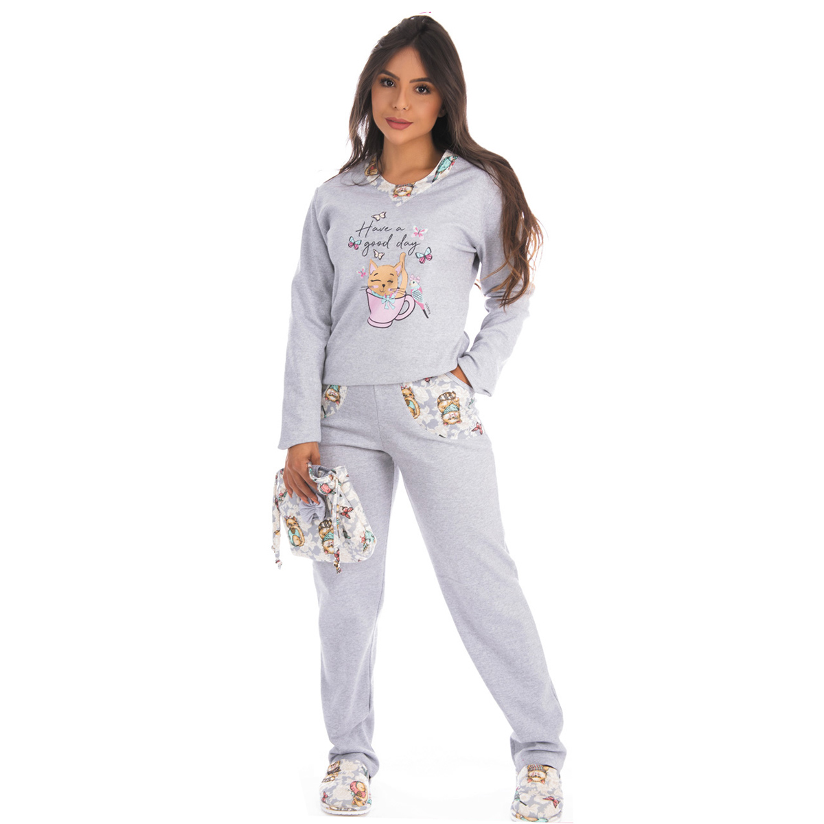 Pijama de inverno feminino PELUCIADO FOFUCHO Victory
