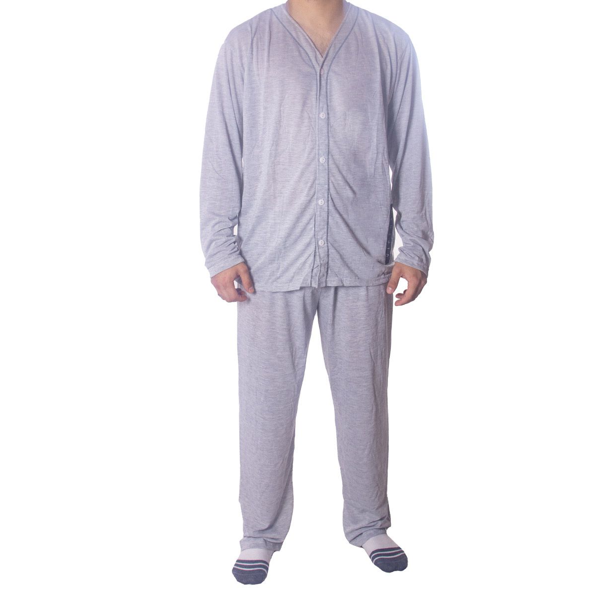 Pijama inverno de botão mescla masculino Victory