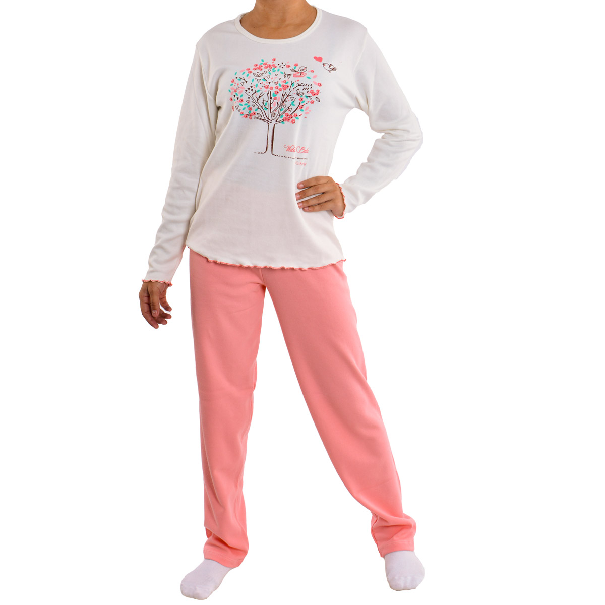 Pijama juvenil para menina de inverno peluciado DENGOSO Victory