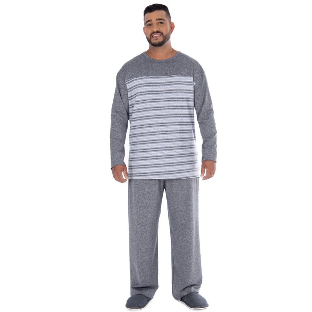 Pijama Masculino Plus Size de inverno Suede Victory
