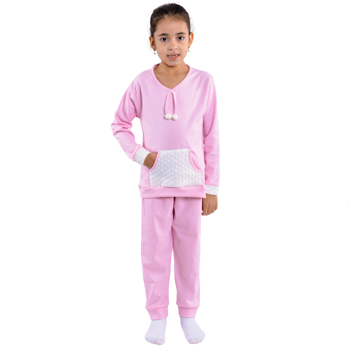 Pijama infantil para menina de inverno KANGURU POM-POM Victory
