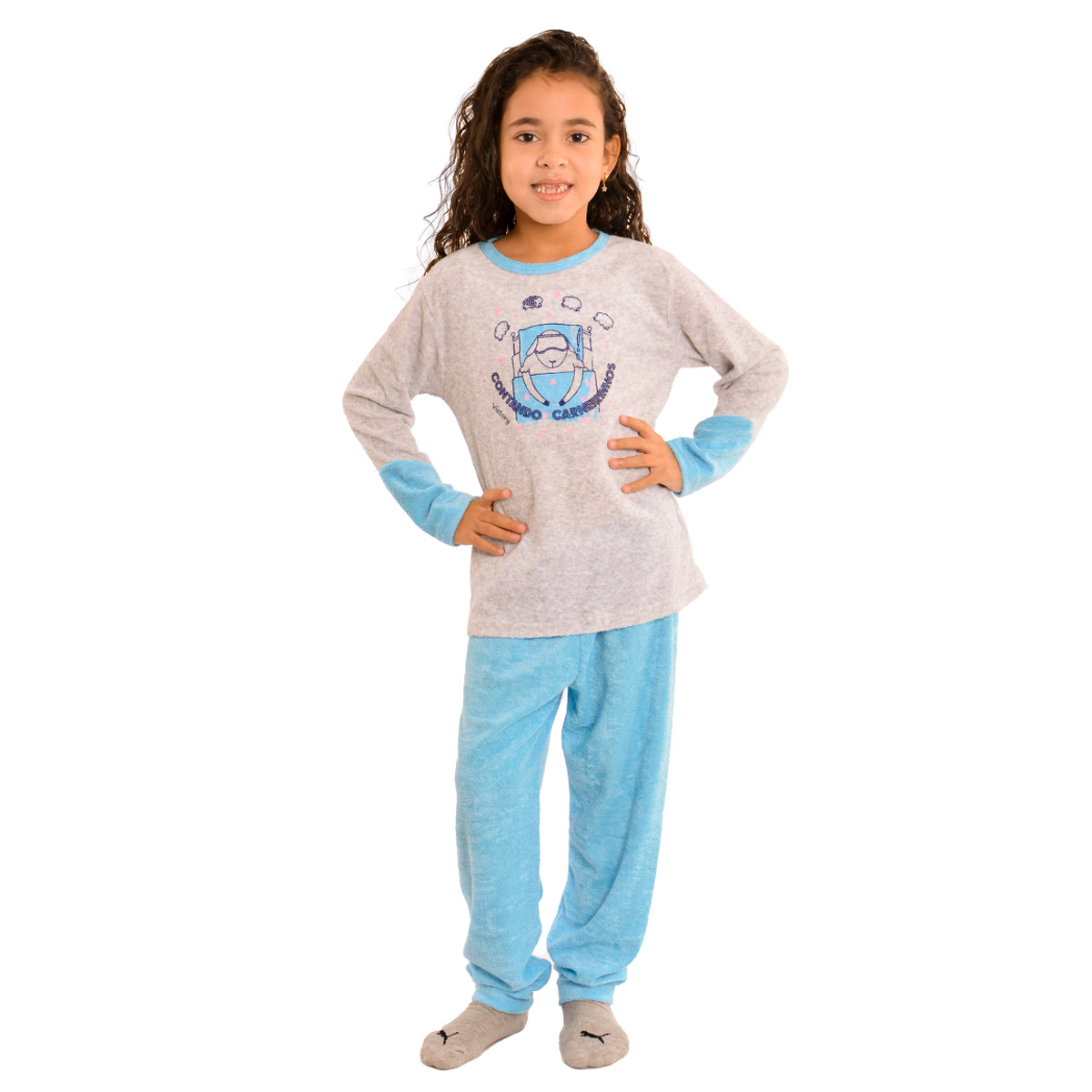 Pijama para menina infantil de inverno plush SOPHIA Victory  - Bra Lingerie