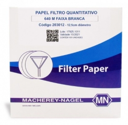 Papel Filtro Quantitativo 640 M (Faixa Branca) 125 mm/diam. 100 und./ cx. Macherey-Nagel (MN)